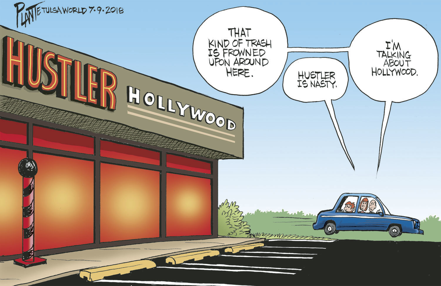 Bruce Plante Cartoon: Hustler Hollywood